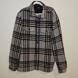 Express Black & Gray Plaid Shirt Jacket Shacket Sz. XXL Tall